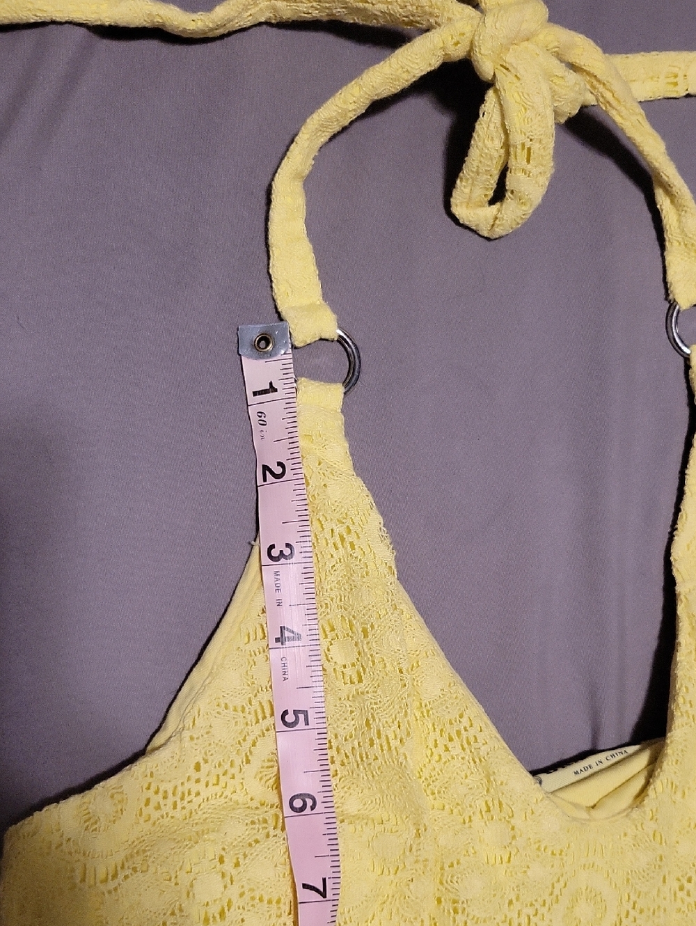 Victoria's Secret Yellow Lace-Embroidered Halter Dress - Picture 8 of 8